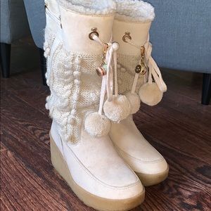 Juicy Couture Knit Sherpa Heeled Boots